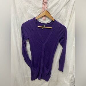 Rare Vintage Y2K H&M Divided Longline Cardigan - Royal Purple